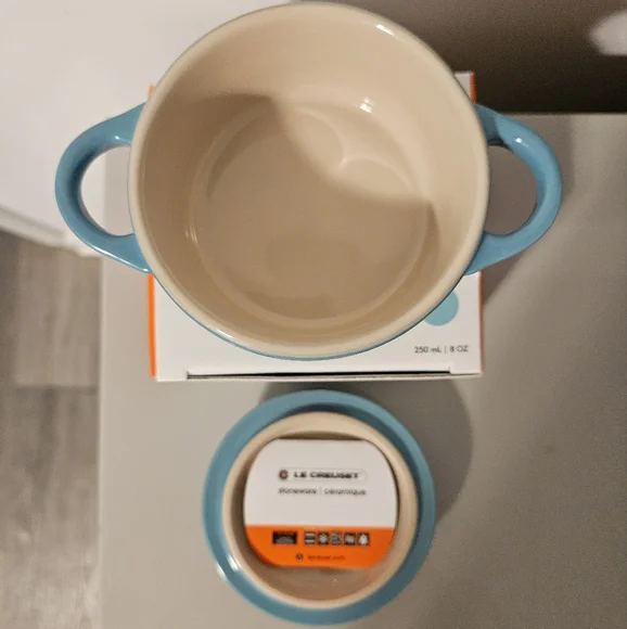 NIB Le Creuset Turquoise Mini Cocotte 10cm - Picture 9 of 16
